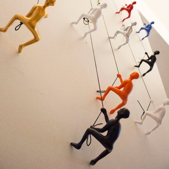 Climbing Man Home Decor Classic Wall-Art Sculpture | 3-Piece - Picture 5 of 5